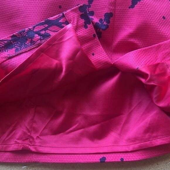 Boden Dress Womens 14R Pink Navy Floral Print Sleeveless Sheath Knee Length - Picture 5 of 12